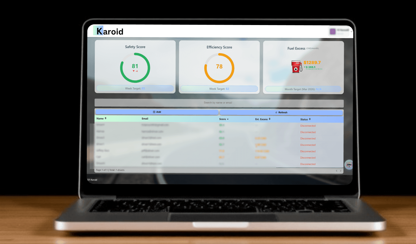 Karoid — tableau de bord et application mobile